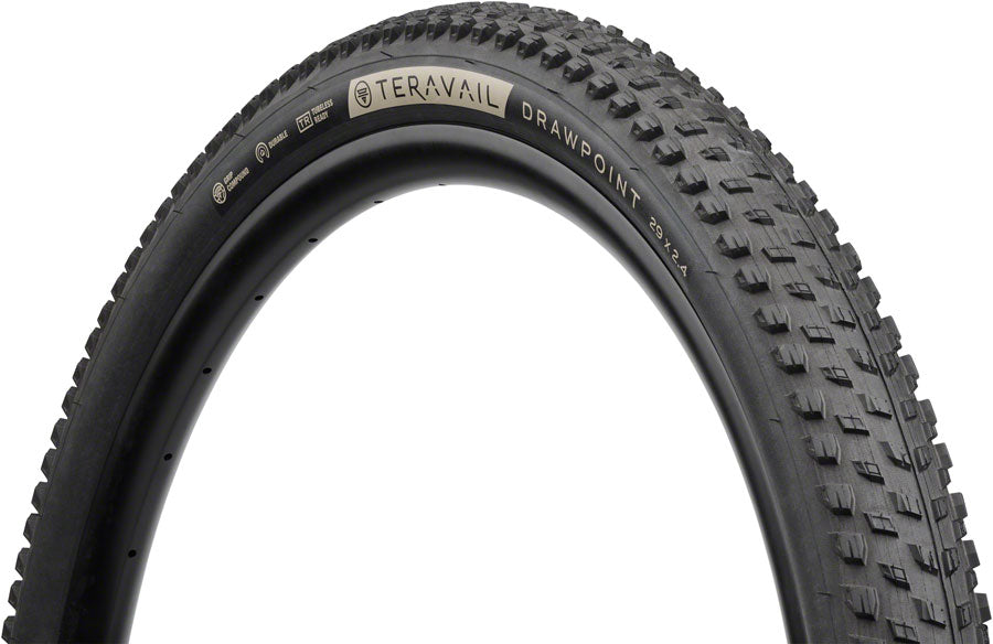 Teravail Drawpoint Tire - 29 x 2.4 Tubeless Folding BLK Durable Grip Compound