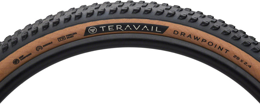 Teravail Drawpoint Tire - 29 x 2.4 Tubeless Folding Tan Durable Grip Compound