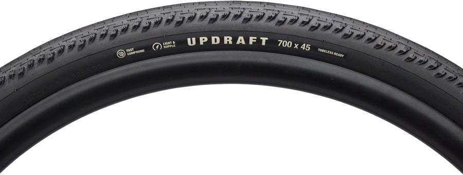 Teravail Updraft Tire - 700 x 45 Tubeless Folding BLK Light Supple Fast Compound