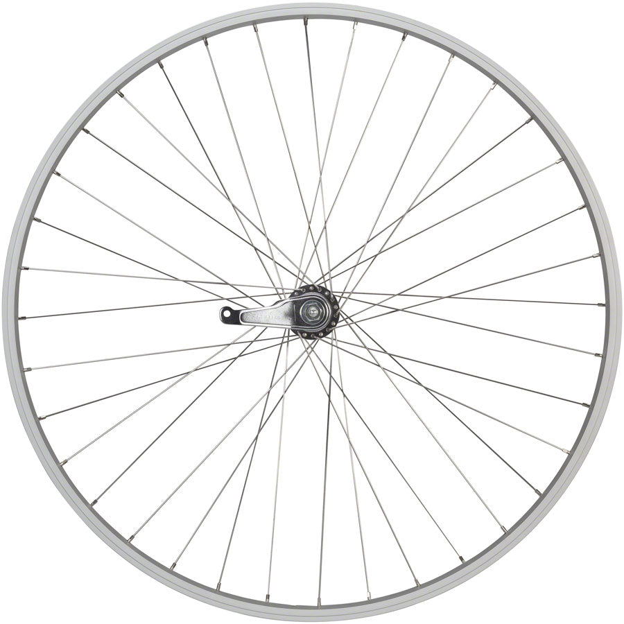 Quality Wheels Value Single Wall Series Coaster Brake Rear Wheel - 700c 3/8" x 124mm Coaster Brake 3 Prong Cog Silver