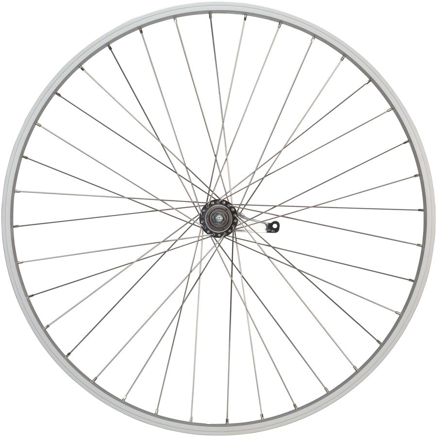 Quality Wheels Value Single Wall Series Coaster Brake Rear Wheel - 700c 3/8" x 124mm Coaster Brake 3 Prong Cog Silver