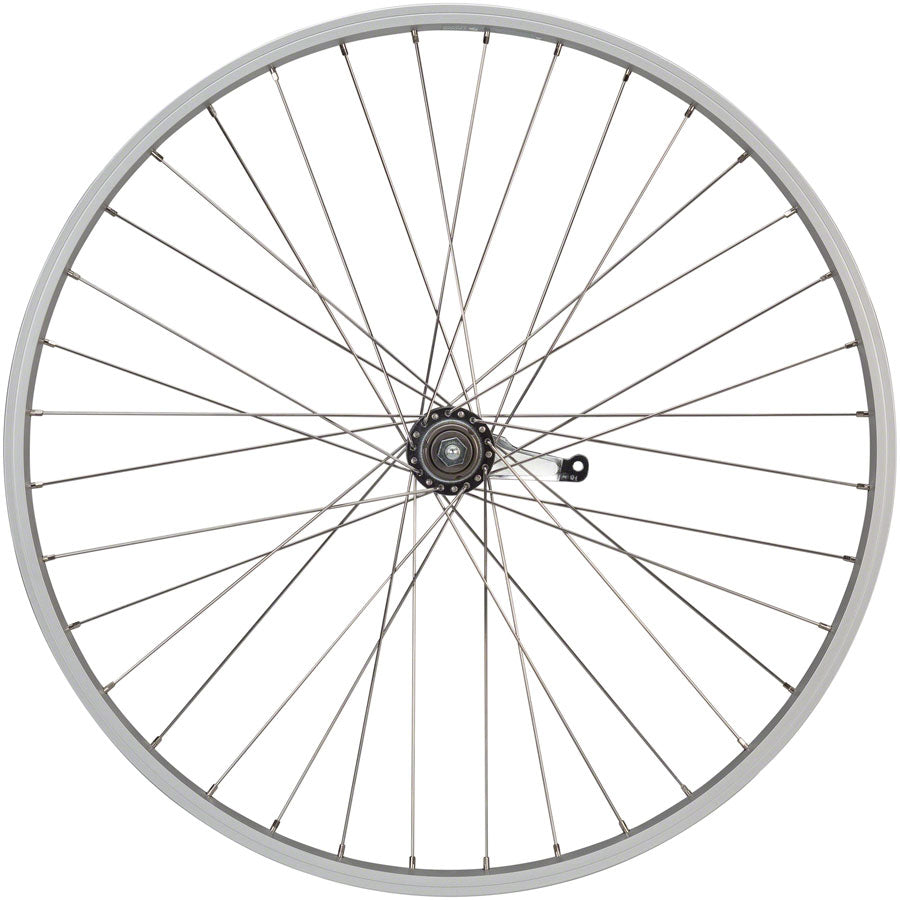 Quality Wheels Value Single Wall Series Coaster Brake Rear Wheel - 26" 3/8" x 124mm Coaster Brake 3 Prong Cog Silver