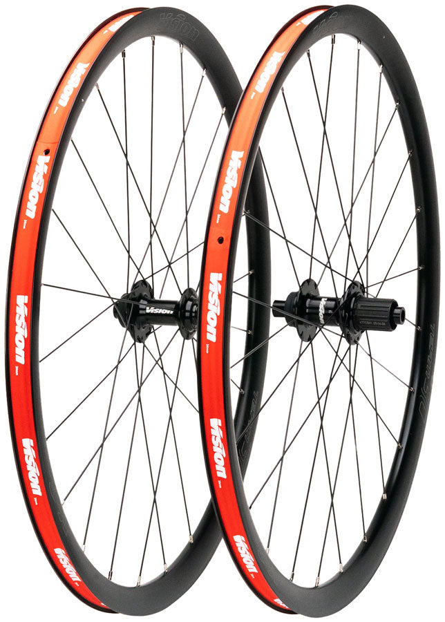 Vision Team i23 Aero Gravel Wheelset 700c 24H Front/Rear Tubeless Ready Centerlock Disc TA12 HG11