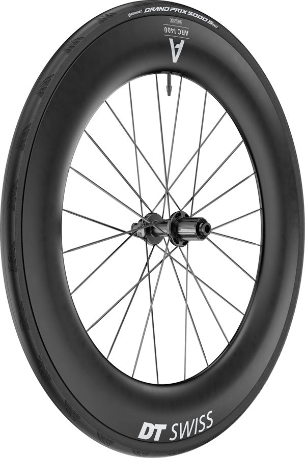 DT Swiss ARC 1400 DiCut 85 Rear Wheel - 700 12 x 142mm Center-Lock HG11 Road/XDR Ratchet EXP 36 BLK WTS w/GP5000 STR Tire
