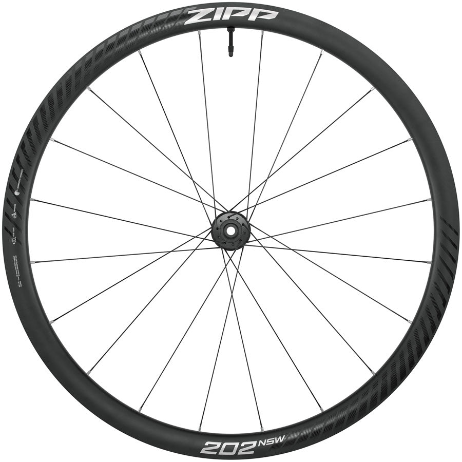Zipp 202 NSW Front Wheel - 700, 12 x 100mm, Center-Lock, Tubeless, Carbon, Black/Dark Gray, 20H, A1