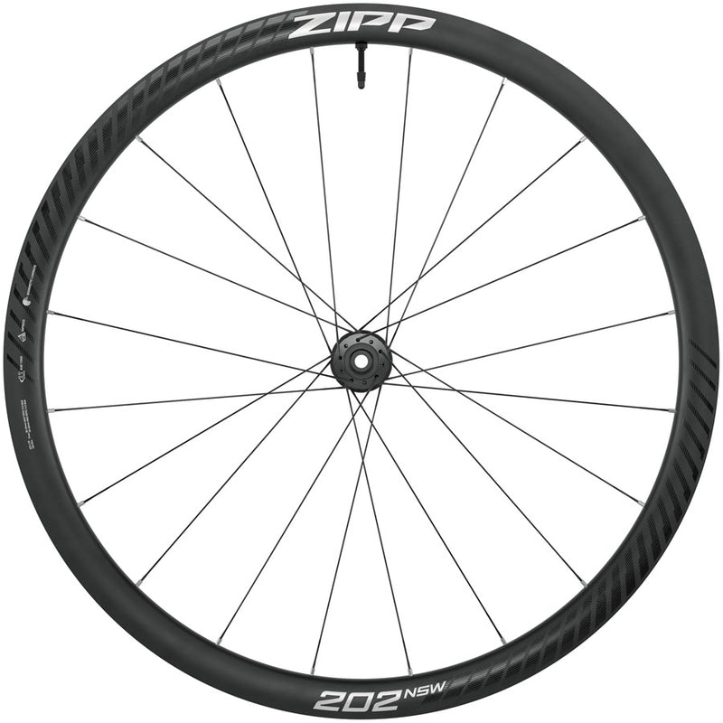 Zipp 202 NSW Front Wheel - 700, 12 x 100mm, Center-Lock, Tubeless, Carbon, Black/Dark Gray, 20H, A1