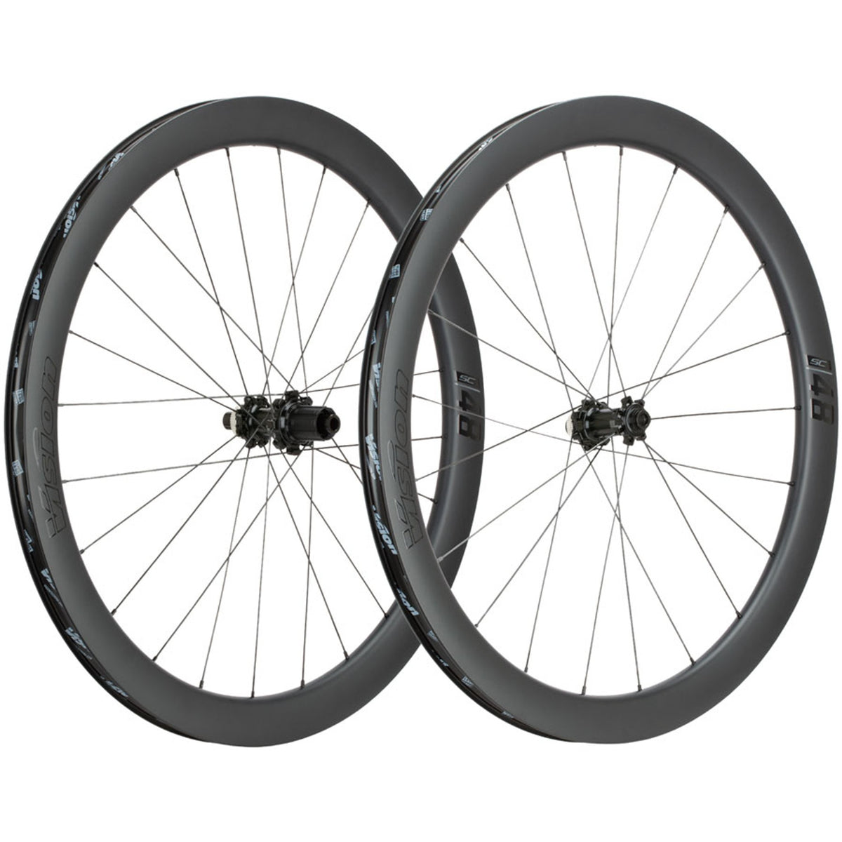 SC48 i25 Wheelset - 700 - 12 x 100mm/12 x 142mm - Center-Lock - Carbon - Black - 12mm Thru x 142mm - Center-Lock Disc - 25mm internal - Tubeless Ready Clincher