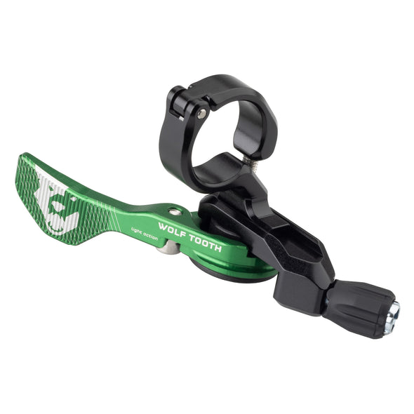 Wolf Tooth ReMote Light Action Dropper Lever with included Clamp, Green - CLOSEOUT