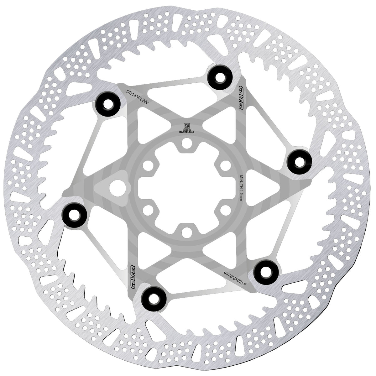 Galfer Shark Evo 223mm Rotor 6-Bolt 2.0mm Raw Silver
