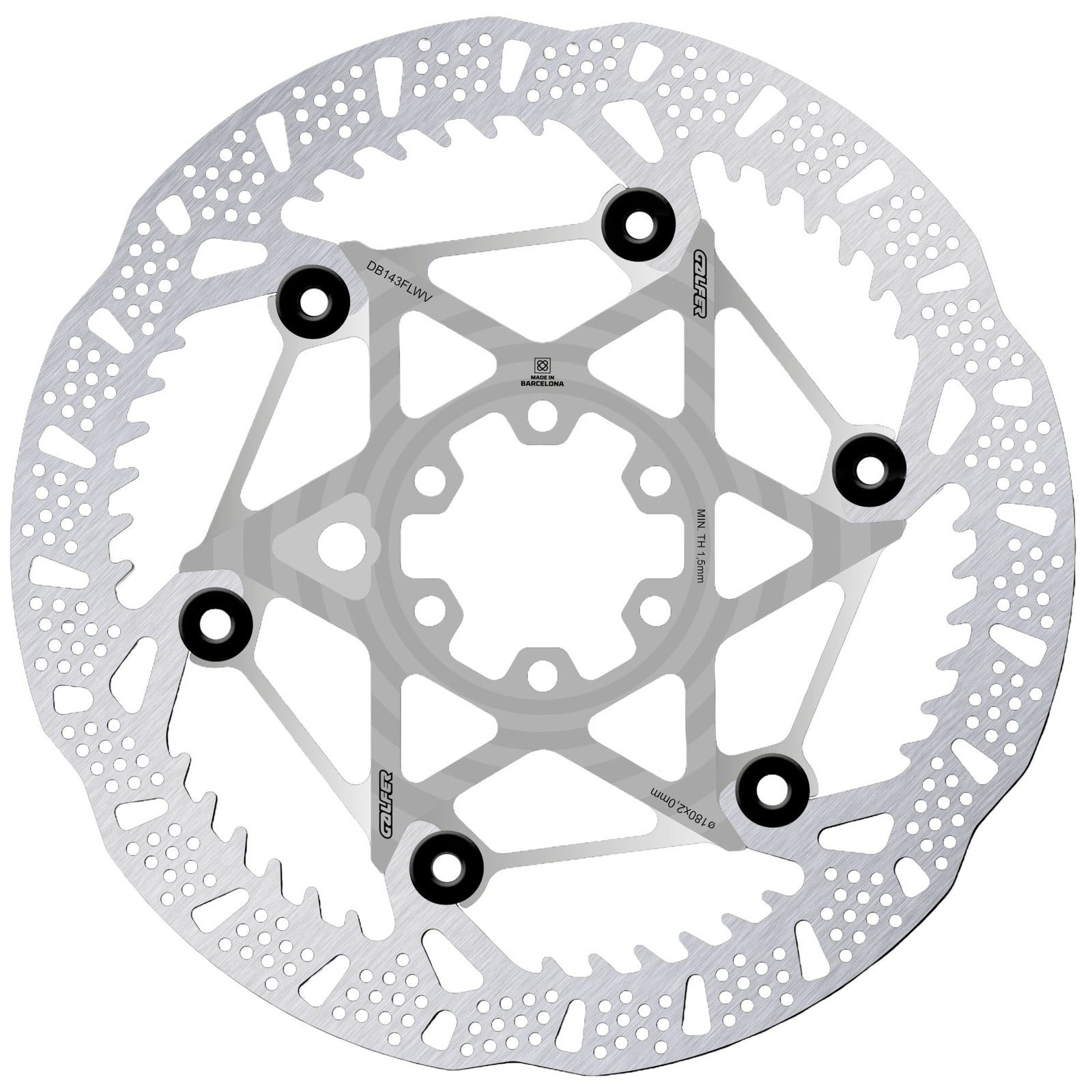 Galfer Shark Evo 223mm Rotor 6-Bolt 2.0mm Raw Silver