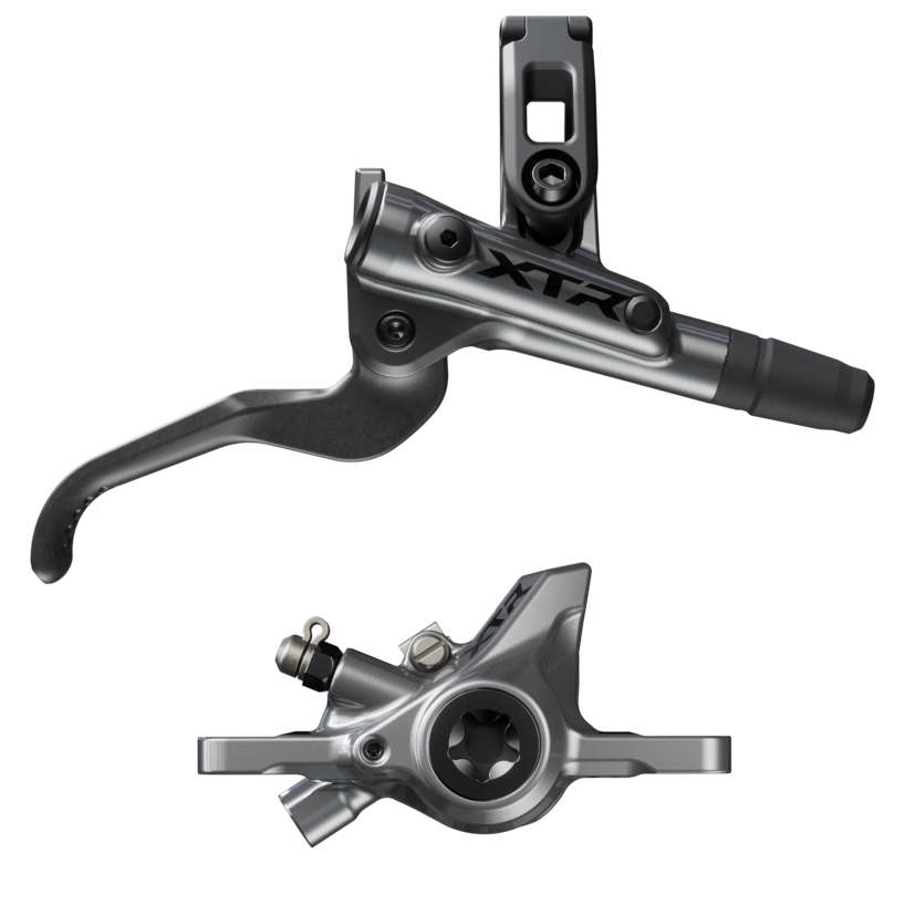 Shimano XTR M9200 XC Disc Brake Lever - Right/Rear Post Mount 2-Piston Caliper SM-BH90-SS Hose Metal Pads Gray