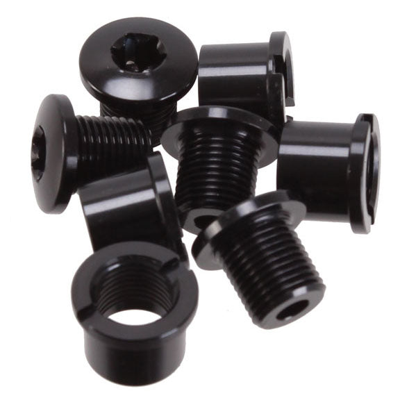 absoluteBLACK Chainring Bolt Set - Long Bolts and Nuts Set of 4 Black