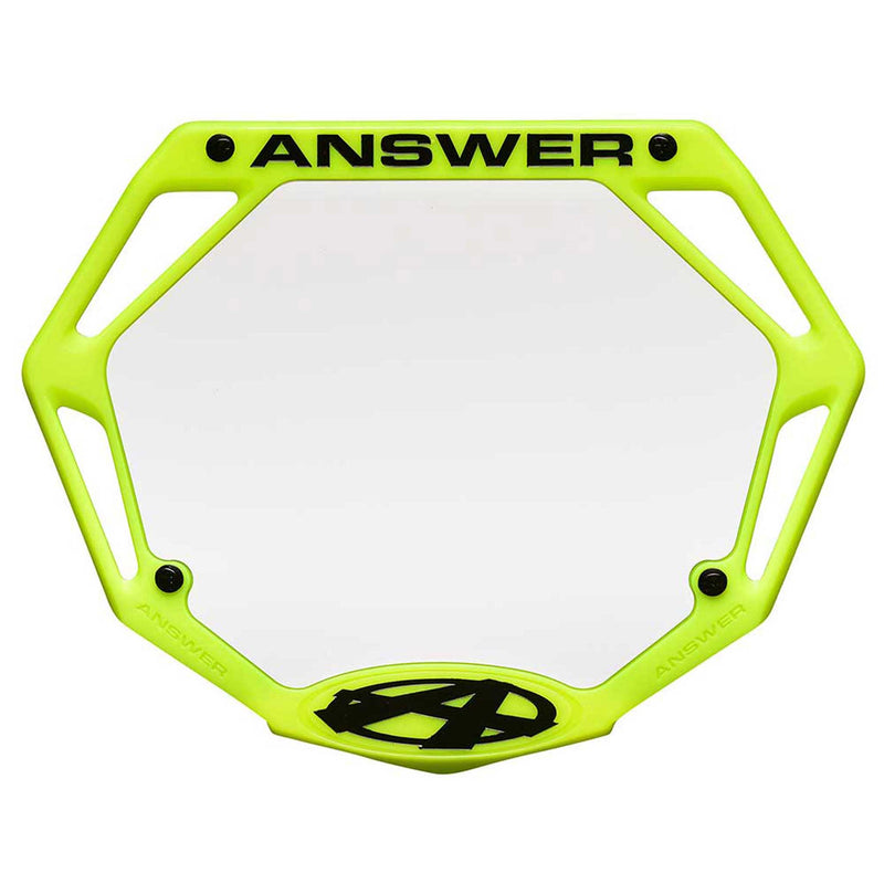 AnswerBMX 3D Number Plate Pro Flo Yellow
