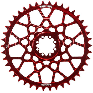 Wheels Manufacturing Gravel Direct Mount Chainring - 42t SRAM 8-Bolt Direct Mount 6.5mm Inboard Offset T-Type Chain Compatible Red