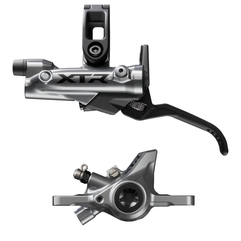 Shimano XTR BR-M9200 Disc Brake BL-M9220 Lever - Left/Front Post Mount 2-Piston Caliper SM-BH90-SS Hose Metal Pads Gray