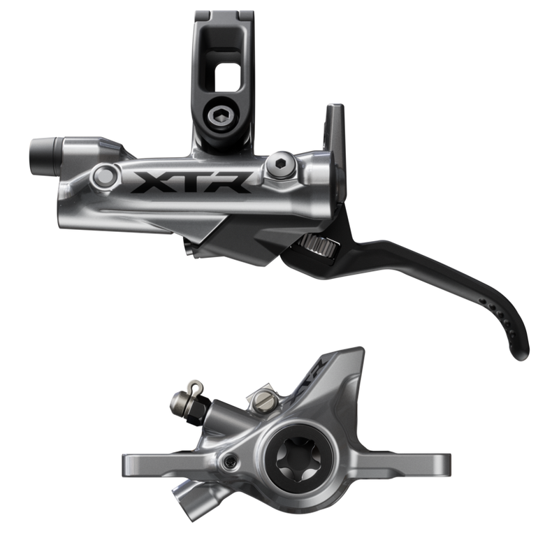 Shimano XTR BR-M9200 Disc Brake BL-M9220 Lever - Left/Front Post Mount 2-Piston Caliper SM-BH90-SS Hose Metal Pads Gray