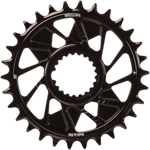 Wheels Manufacturing Direct Mount Chainring - 30t Shimano Direct Mount 1.5mm Outboard Offset HG+ Chain Compatible BLK