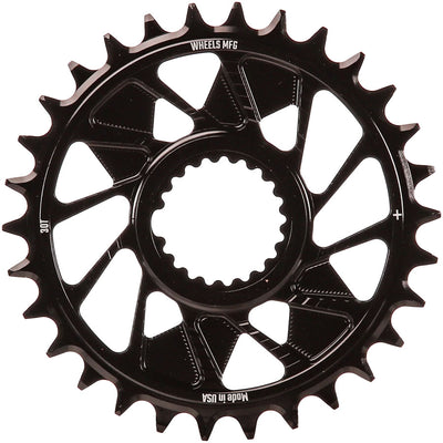 Wheels Manufacturing Direct Mount Chainring - 30t Shimano Direct Mount 1.5mm Outboard Offset HG+ Chain Compatible BLK