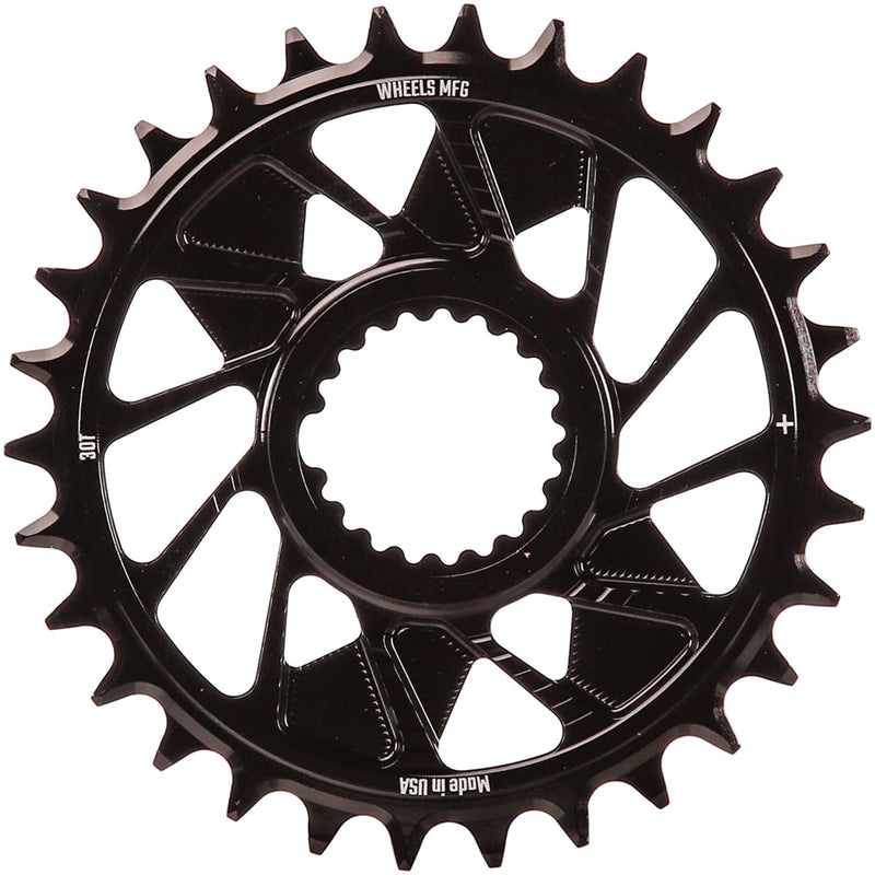 Wheels Manufacturing Direct Mount Chainring - 30t Shimano Direct Mount 1.5mm Outboard Offset HG+ Chain Compatible BLK