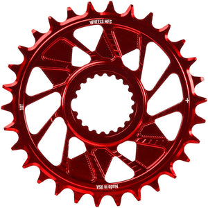 Wheels Manufacturing Direct Mount Chainring - 30t Shimano Direct Mount 1.5mm Outboard Offset HG+ Chain Compatible Red