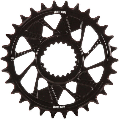 Wheels Manufacturing Direct Mount Chainring - 30t Shimano Direct Mount 1.5mm Inboard Offset HG+ Chain Compatible BLK