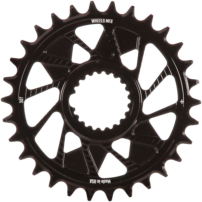 Wheels Manufacturing Direct Mount Chainring - 30t Shimano Direct Mount 1.5mm Inboard Offset HG+ Chain Compatible BLK