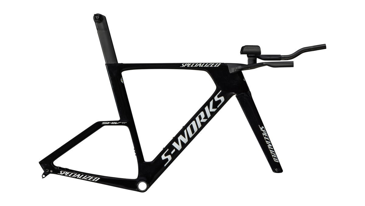 S-Works Shiv TT Disc Module - FACT 11r Carbon - Gloss Tarmac Black / Metallic White Silver / XS