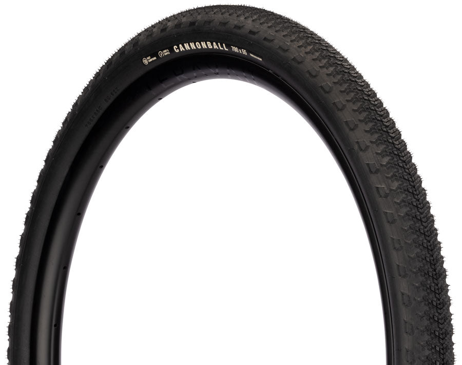 Teravail Cannonball Tire - 700 x 50 Tubeless Folding BLK Durable Fast Compound