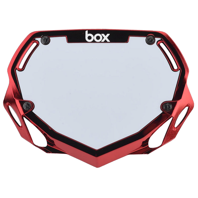 BOX Box Two Number Plate Red Chrome - Small
