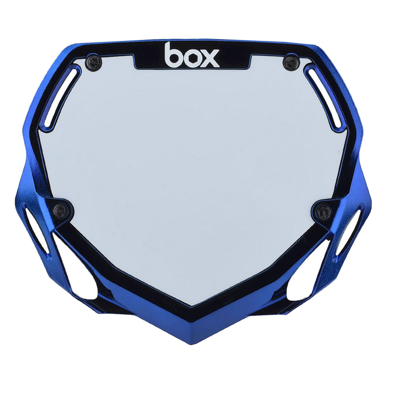 BOX Box Two Number Plate Blue Chrome - Large