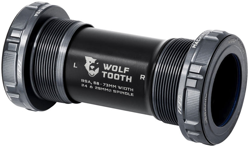 Wolf Tooth MK0 Bottom Bracket - English BSA 68/73mm For 24mm Spindle Shadow Gray