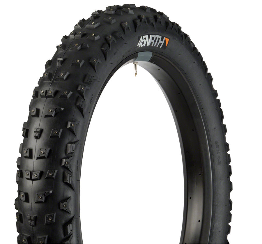 45NRTH Wrathchild Tire - 27.5 x 4.5 Tubeless Folding BLK 120 TPI 252 XL Concave Carbide Studs