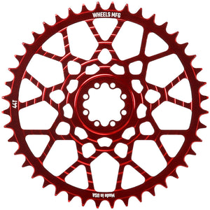 Wheels Manufacturing Gravel Direct Mount Chainring - 44t SRAM 8-Bolt Direct Mount 6.5mm Inboard Offset T-Type Chain Compatible Red