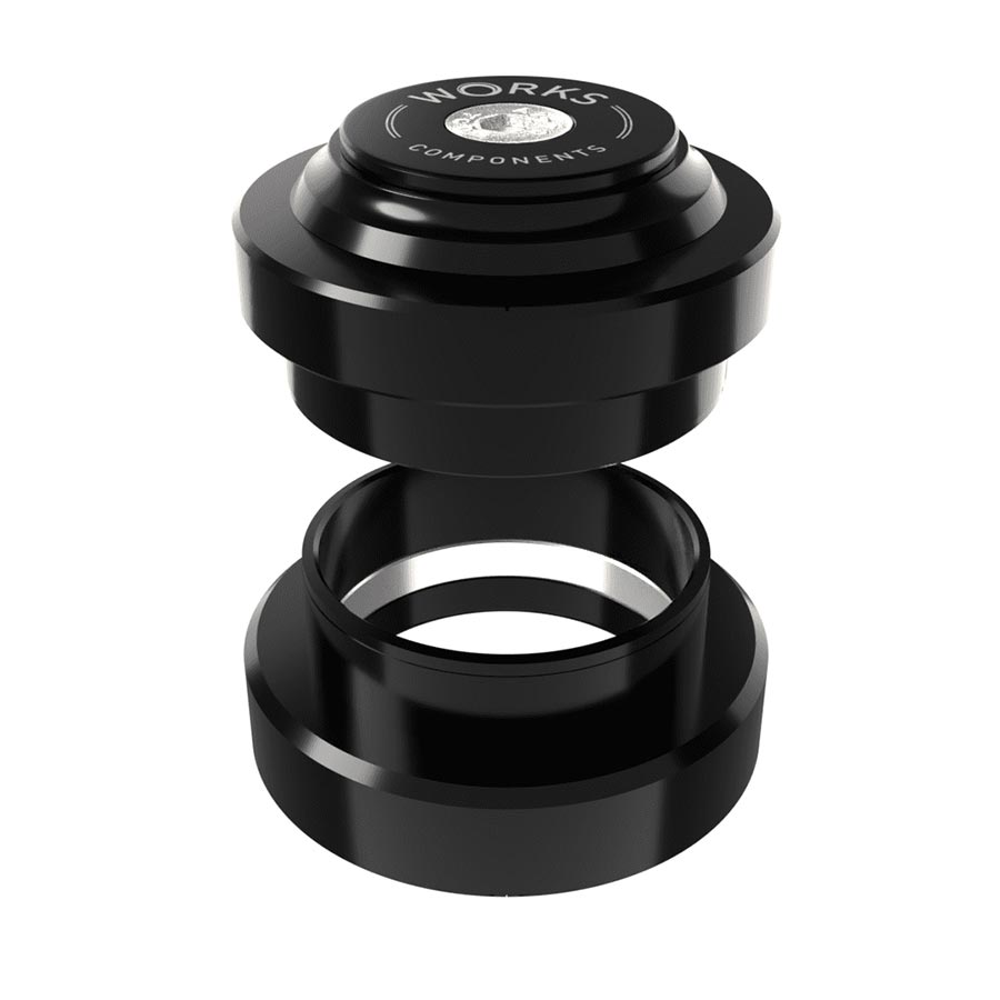 Works Components 1.5deg EC44-EC44 Angleset Headset : EC44/28.6 | EC44/40 External Threadless Complete Black Set 3 110-119mm