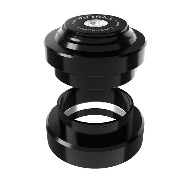 Works Components 1.5deg EC44-EC44 Angleset Headset : EC44/28.6 | EC44/40 External Threadless Complete Black Set 3 110-119mm