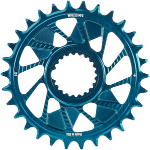 Wheels Manufacturing Direct Mount Chainring - 30t Shimano Direct Mount 1.5mm Inboard Offset HG+ Chain Compatible Teal