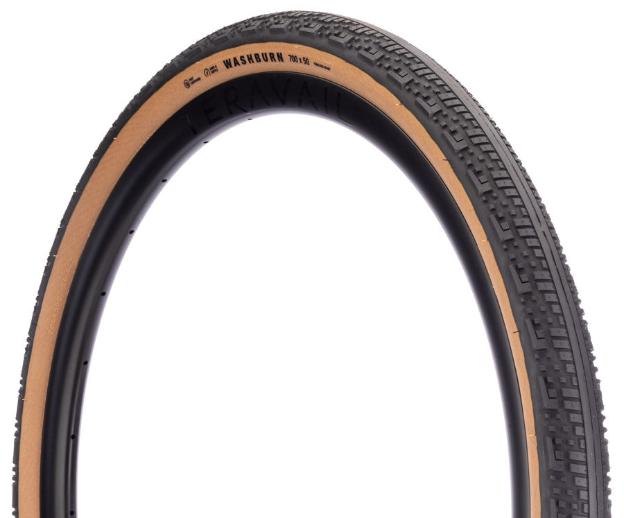 Teravail Washburn Tire - 700 x 50 Tubeless Folding Tan Durable Fast Compound
