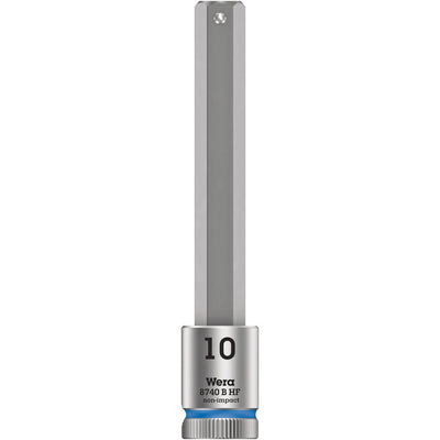 Wera Tool 3/8" 8740 B HF1 Zyklop Long Hex Bit Socket 10mm