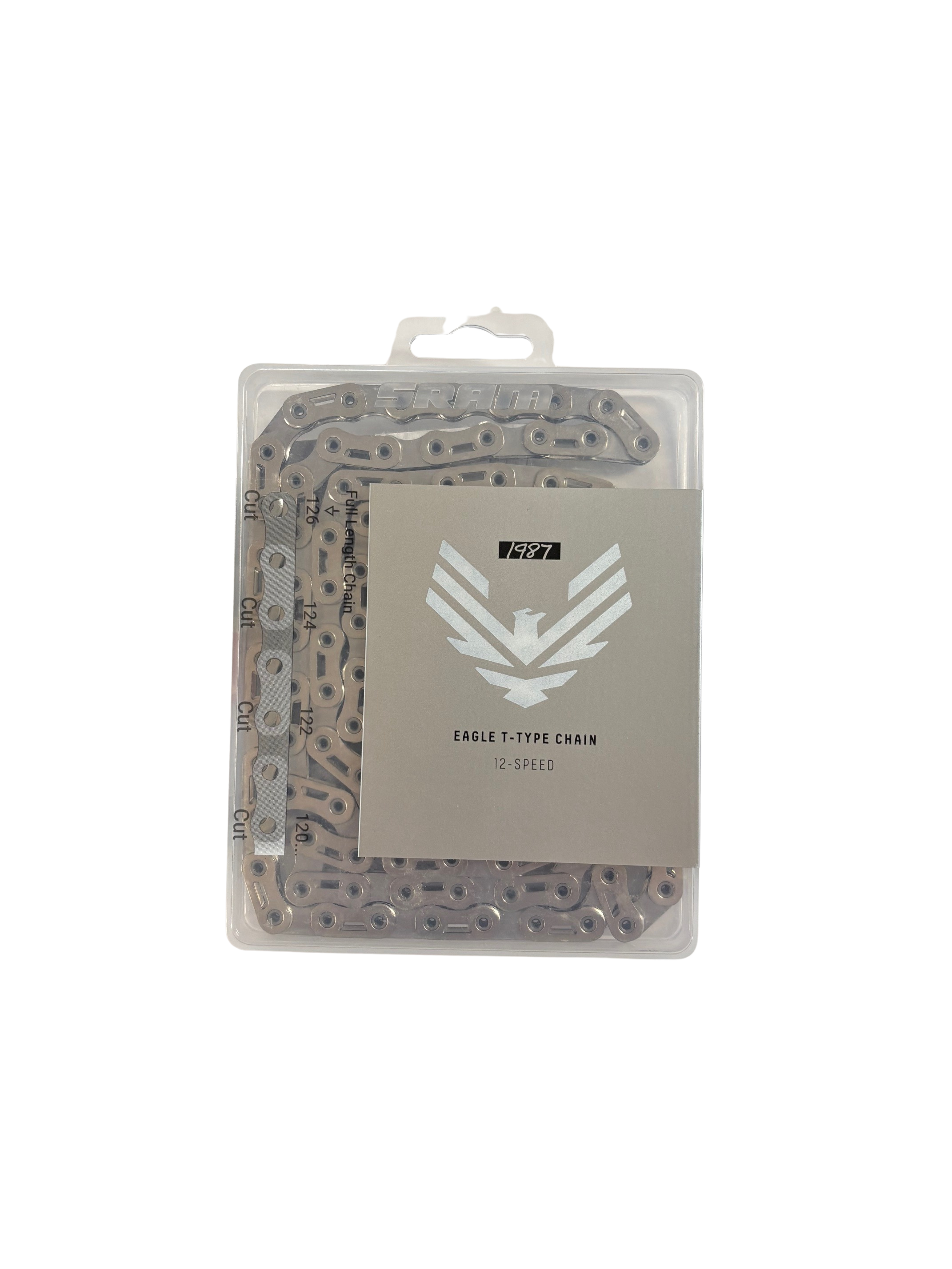 SRAM XX SL Eagle 1987 Silver Edition T-Type Flattop Chain - 12-Speed, 126 Links, Hollow Pin, Includes PowerLock Connector