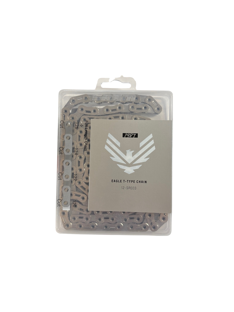 SRAM XX SL Eagle 1987 Silver Edition T-Type Flattop Chain - 12-Speed, 126 Links, Hollow Pin, Includes PowerLock Connector