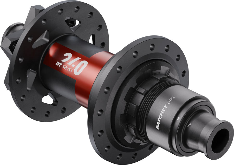 DT Swiss 240 DEG Rear Hub - 12 x 157mm 6-Bolt XD Black/Red 32H DEG 90 DF