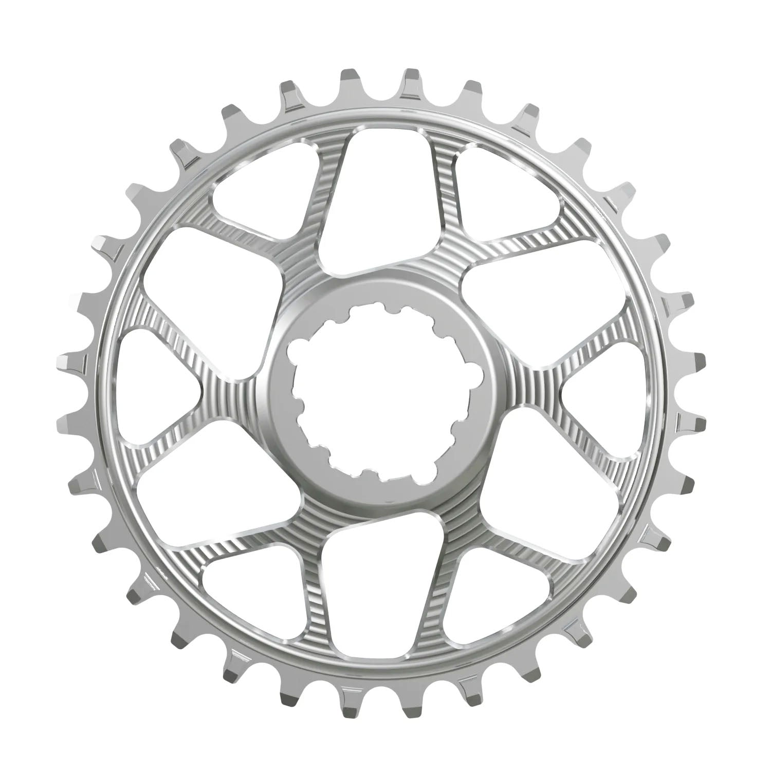 Works Components Round Chainring SRAM 3-Bolt40T 6mm Offset Silver