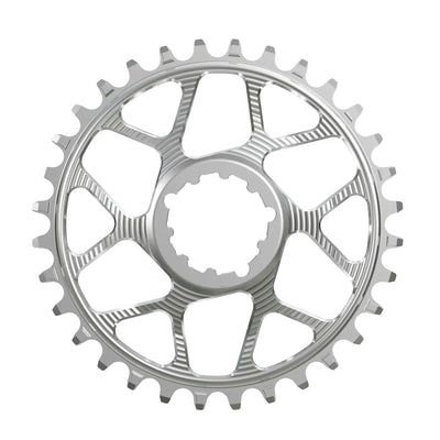 Works Components Round Chainring SRAM 3-Bolt40T 6mm Offset Silver
