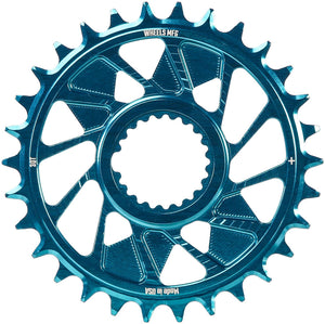 Wheels Manufacturing Direct Mount Chainring - 30t Shimano Direct Mount 1.5mm Outboard Offset HG+ Chain Compatible Teal