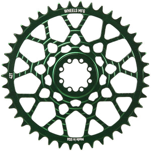 Wheels Manufacturing Gravel Direct Mount Chainring - 42t SRAM 8-Bolt Direct Mount 6.5mm Inboard Offset T-Type Chain Compatible Green