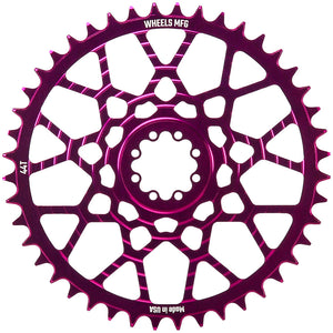 Wheels Manufacturing Gravel Direct Mount Chainring - 44t SRAM 8-Bolt Direct Mount 6.5mm Inboard Offset T-Type Chain Compatible Purple