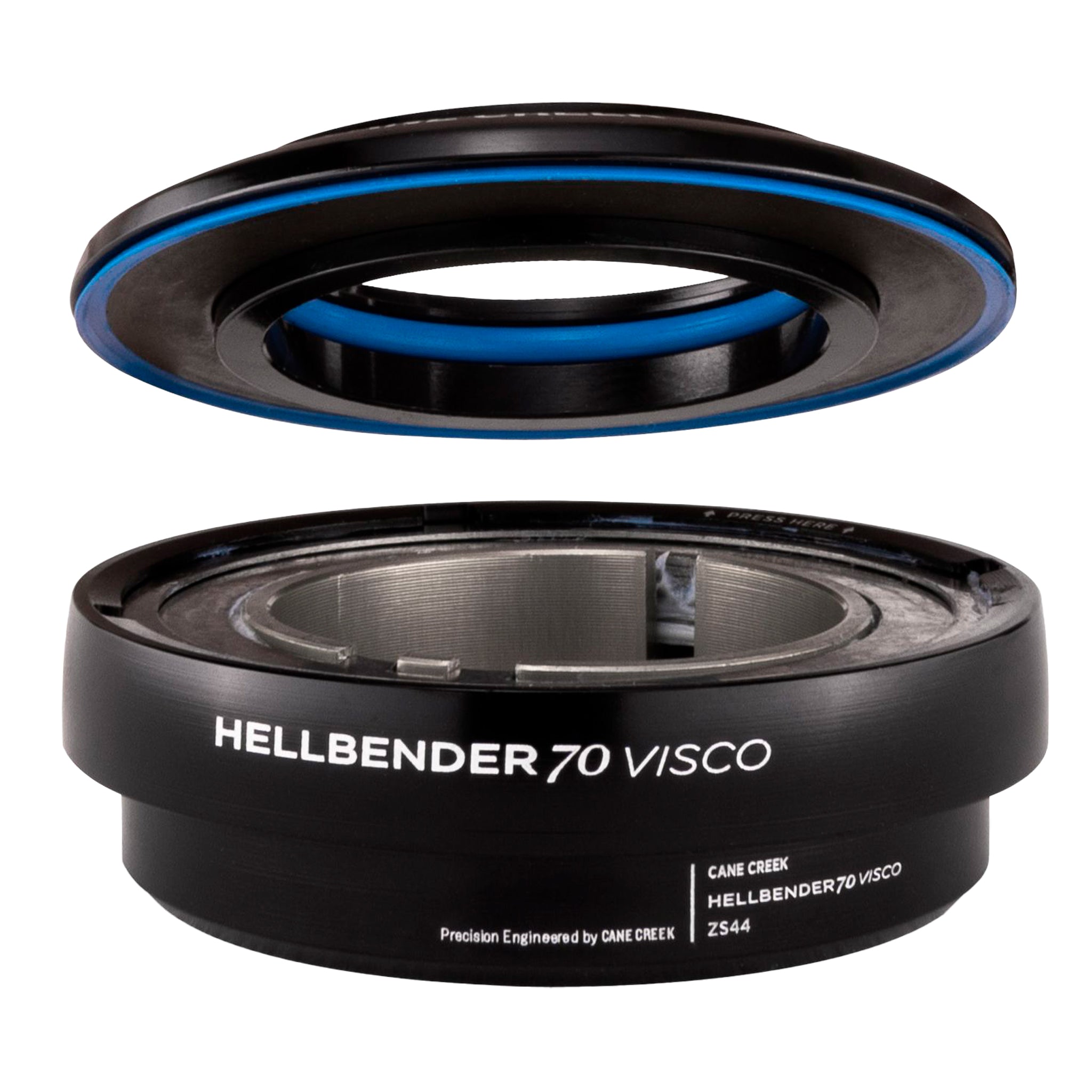 Cane Creek Hellbender 70 Visco Upper Headset - ZS44/28.6-H13.5, Mid Tune, Black