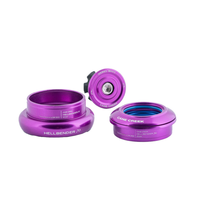 Cane Creek Hellbender 70 Headset - ZS44/28.6/H8 Upper | EC44/40 Lower Tapered Purple