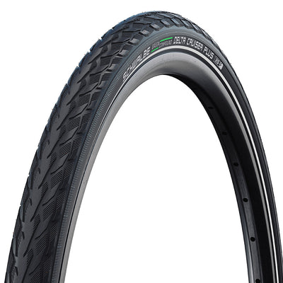 Schwalbe Delta Cruiser Plus Hybrid Tire 29''x1.75 Wire Clincher Green Compound PunctureGuard Reflex 50TPI Black