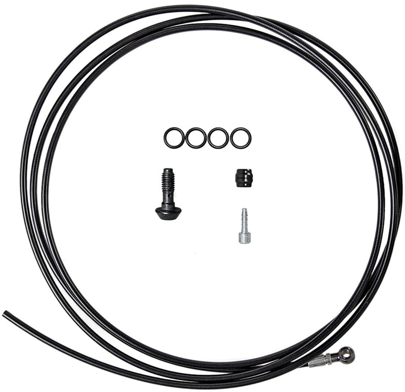 Magura Hydraulic Brake Hose - 2500mm Banjo Line Fitting Black